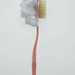 Cepillo de baño de doble cara con esponja de malla, rosa｜双面浴球浴刷-粉色