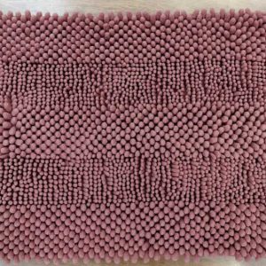 a28-row-0076 Alfombrilla de baño de chenilla de pelo grueso y fino 45 x 70 cm, rosa|45x70粗细毛雪尼尔地垫-粉色