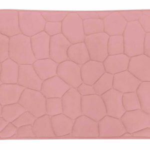 a28-row-0077 Alfombrilla de baño con relieve de piedra 45 x 70 cm, rosa|45X70深石头纹地垫-粉色