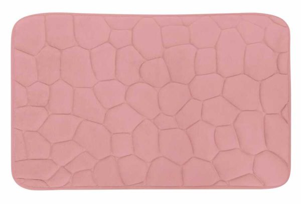 Alfombrilla de baño con relieve de piedra 45 x 70 cm, rosa｜45X70深石头纹地垫-粉色