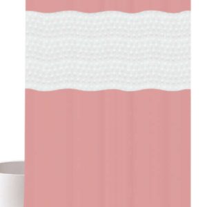 Cortina de ducha de paneles combinados 180 x 200 cm, rosa｜180x200 拼接浴帘-粉色