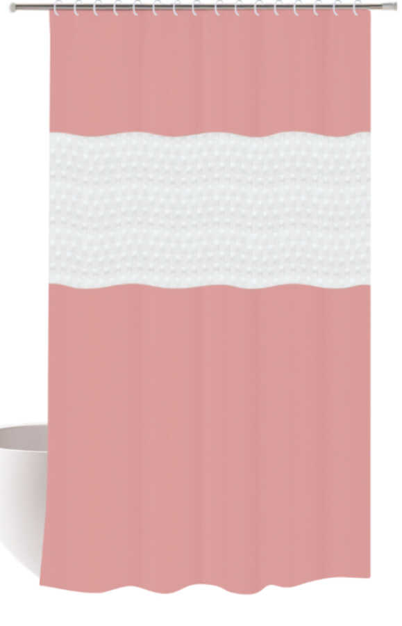 Cortina de ducha de paneles combinados 180 x 200 cm, rosa｜180x200 拼接浴帘-粉色