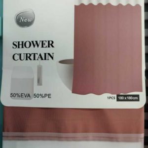 Cortina de ducha de EVA con tres paneles 180 x 180 cm, rosa｜180x180EVA三拼浴帘-粉色