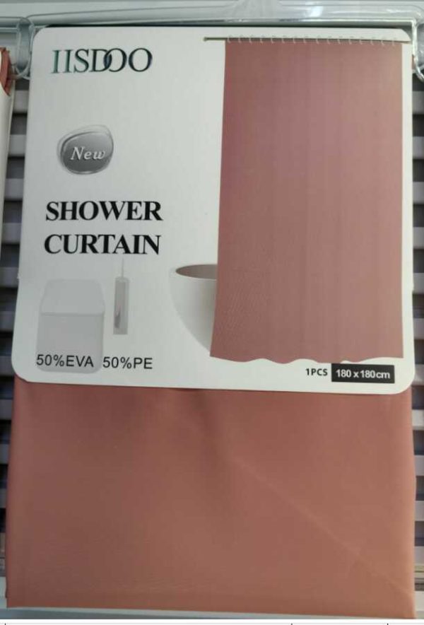 Cortina de ducha de EVA de color liso 180 x 180 cm, rosa｜180x180EVA单色浴帘 -粉色