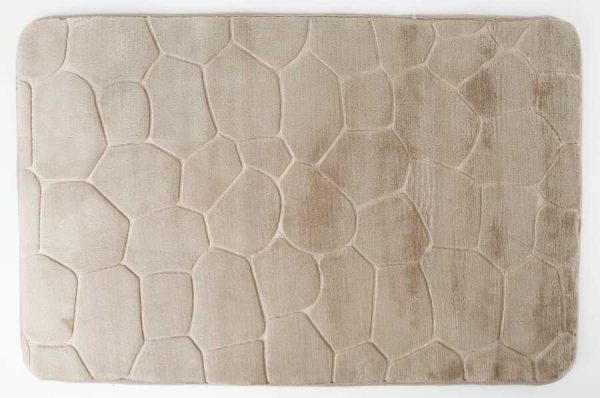 Alfombrilla de baño con relieve de piedra 45 x 70 cm, beige｜45X70深石头纹地垫-米色