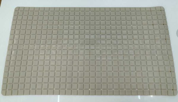 Alfombrilla de baño con diseño de cuadrícula 40 x 70 cm, beige｜40X70格子浴垫 -米色