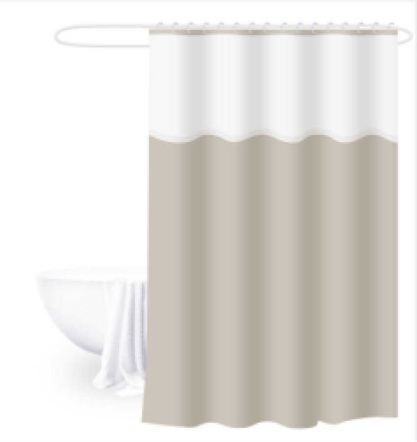 Cortina de ducha de EVA con tres paneles 180 x 180 cm, beige｜180x180EVA三拼浴帘-米色