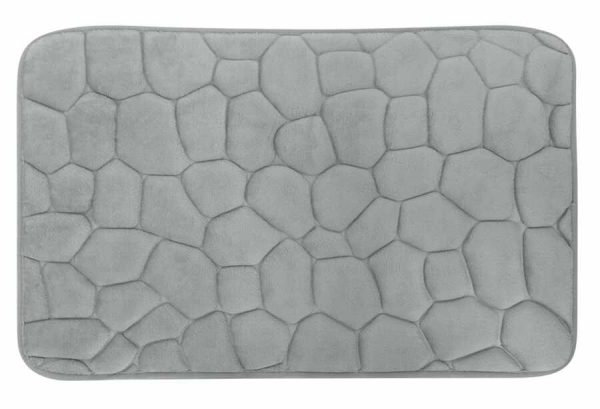 Alfombrilla de baño con relieve de piedra 45 x 70 cm, gris｜45X70深石头纹地垫-灰色