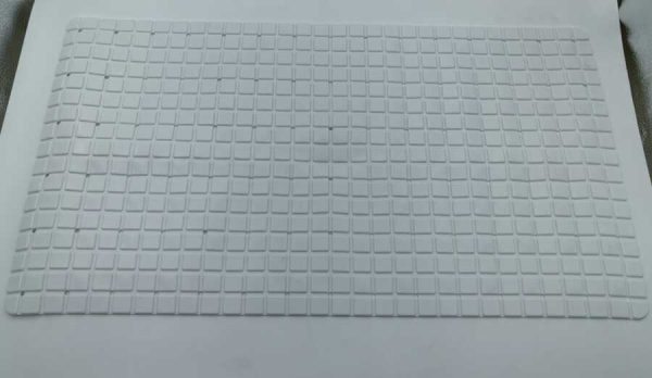 Alfombrilla de baño con diseño de cuadrícula 40 x 70 cm, gris｜40X70格子浴垫 -灰色