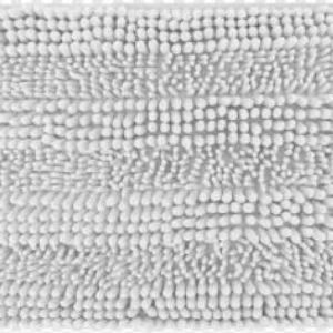 a28-row-0112 Alfombrilla de baño de chenilla de pelo grueso y fino 45 x 70 cm, blanco|45x70粗细毛雪尼尔地垫-白色