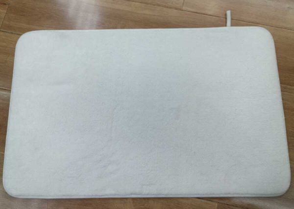 Alfombrilla de baño de imitación de cachemira 45 x 75 cm, color liso, blanco｜45X75仿羊绒单色地垫-白色