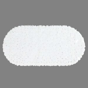 a28-row-0118 Alfombrilla de baño de color liso 68 x 35 cm, blanco|68×35 单色浴垫-白色