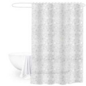 Cortina de ducha 3D con textura de piedra 180 x 180 cm, transparente｜180x180 3D碎石纹浴帘-透明